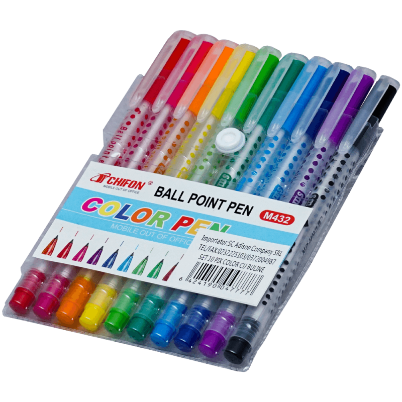 Set 10 pixuri color fluorescente fara mecanism Adison